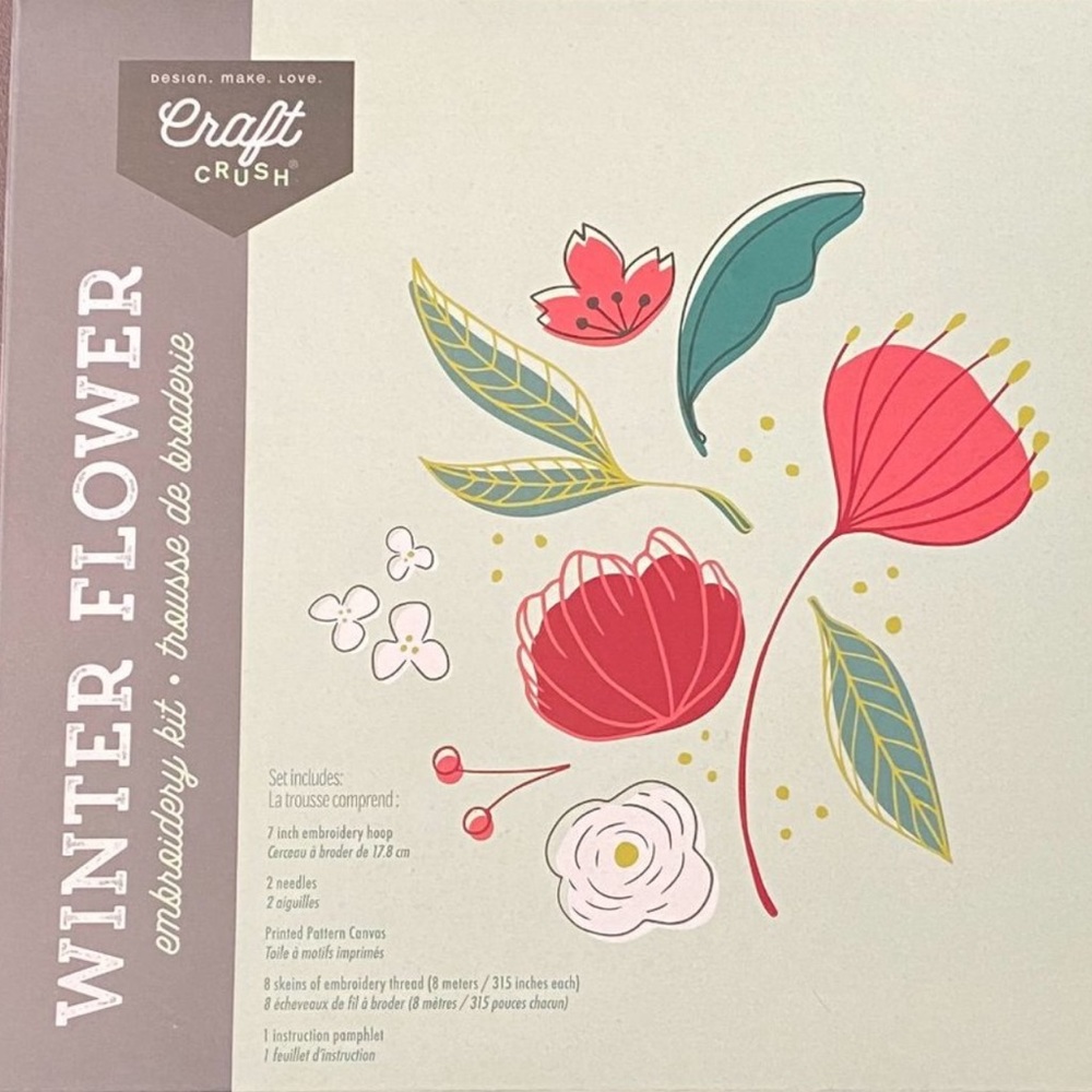 ✨5/$30✨ Craft Crush Winter Flower Embroidery Kit